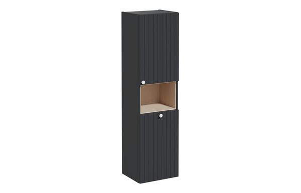 VitrA Root Groove 40cm 2 Door Semi-Tall Unit w/Laundry Basket (RH Hinge) - Matt Graphite